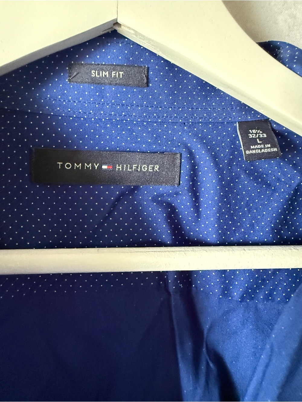Tommy Hilfiger Men's Navy Blue Slim Fit Blazer with White Dots